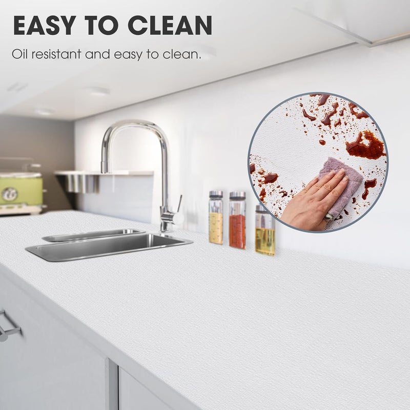 ALIUNI Drawer and Shelf Liner, Non-Slip Kitchen Cabinet Liners Non-Adhesive Thick Strong Grip Waterproof Washable Mats Protect Dresser Shelves Cupboard Bathroom Cabinets, White, 18 in X 20 FT - Image 3